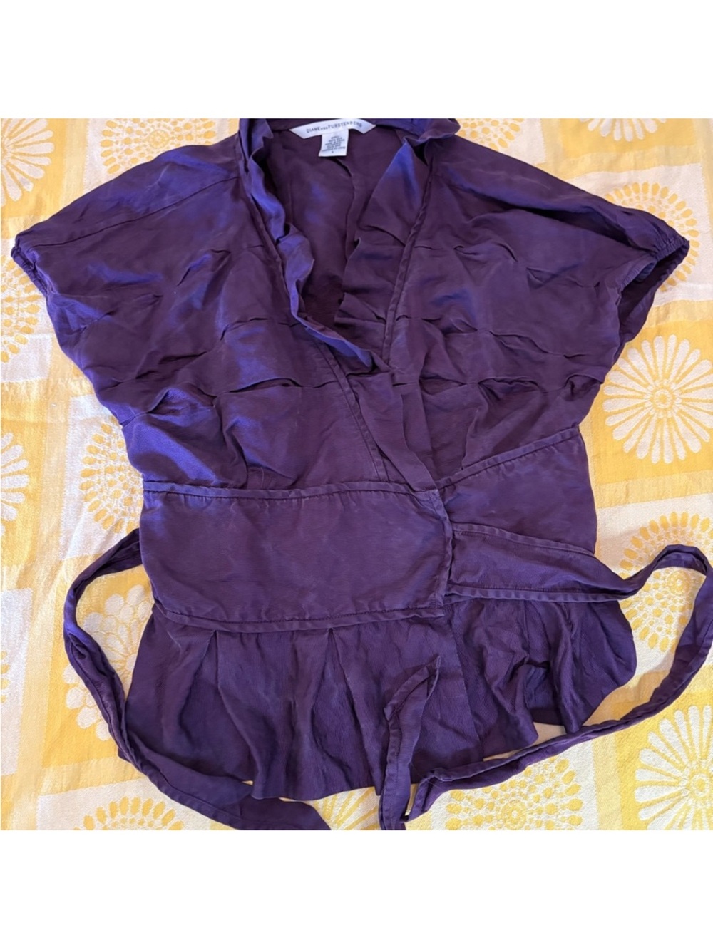 Diane Von Furstenberg Purple Wrap Blouse